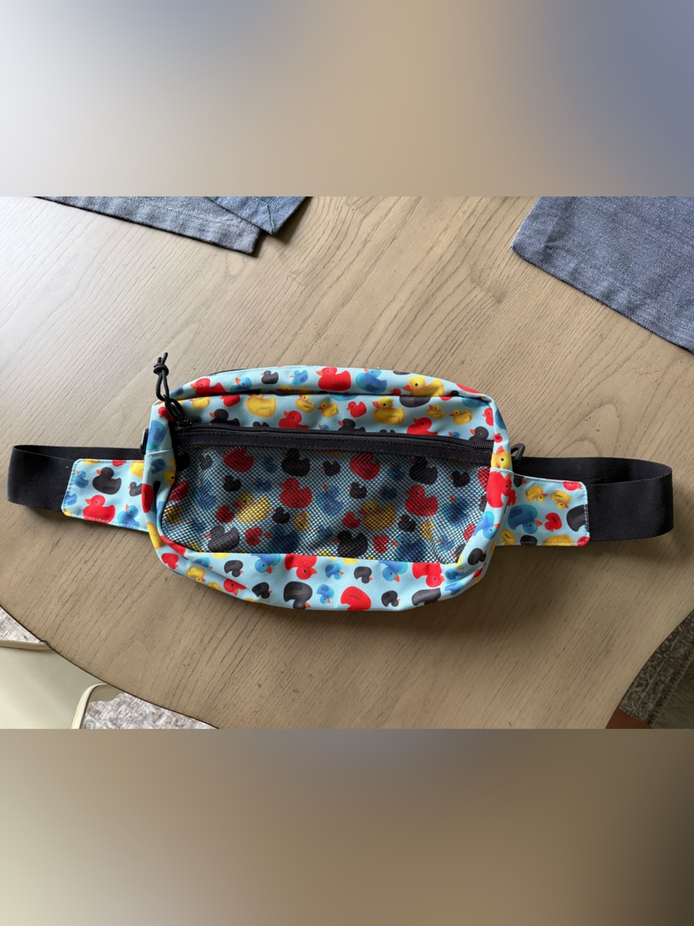 Blue Rubber Duck Print Fanny Pack crossbody EUC barbell voodoo
